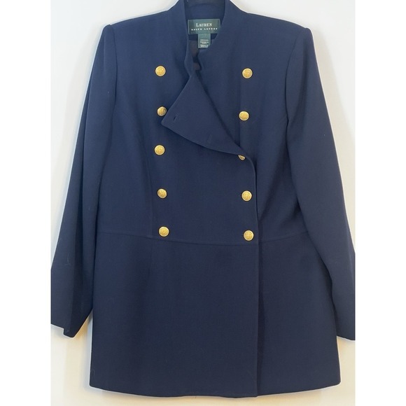 Ralph Lauren Jackets & Blazers - Ralph Lauren Women's Jacket Pea Coat Navy Blazer Size Large XL Vtg Classic USA